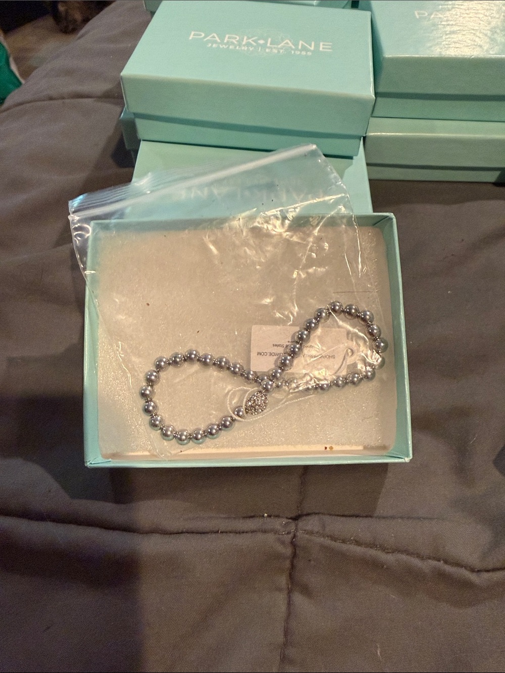 Park Lane Silver Bead Bracelet with Decorative Clasp